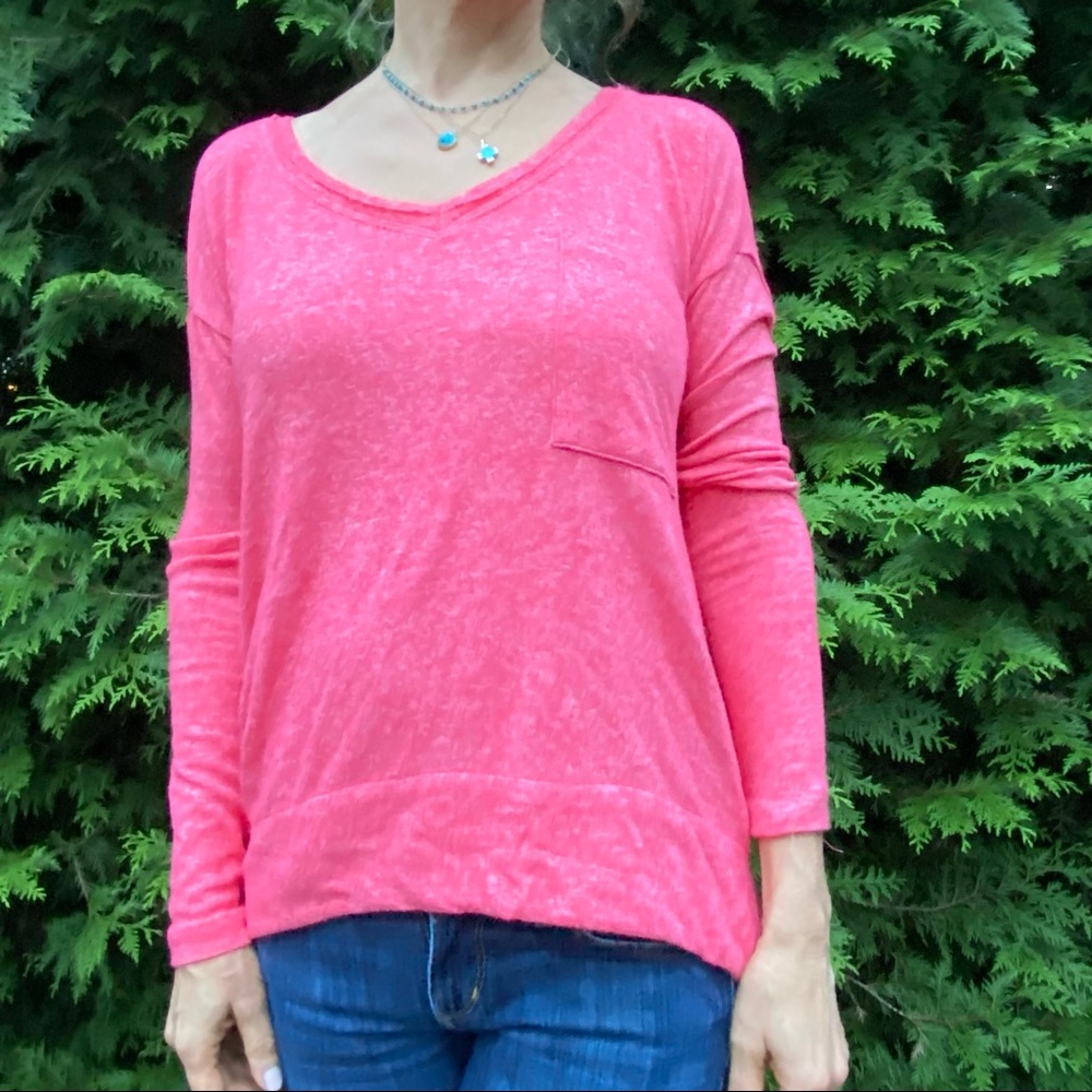 Pure Good Pink Long Sleeve Top Vneck S Great Fit Great Condition